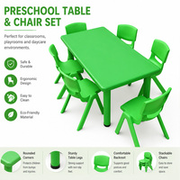 Ensemble Table et Chaise d'Étude pour Enfants en Plastique Coloré Abordable, Idéal pour les Enfants d'âge Préscolaire et les Mobilier de Maternelle