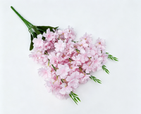 Bouquet de fleurs artificielles multicolores Sakura, simulation de fleurs de cerisier, tige de fleurs pour décoration de mariage, arrangement floral