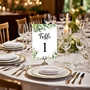 Tarjetas de <span class=keywords><strong>Lugar</strong></span> para Boda, Juego de Tarjetas de Papel para Mesa con Borde Dorado para Recepción, Fiesta, Despedida de Soltera, Aniversario - Product Image 1