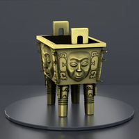 Vases rituels anciens personnalisés, récipients alimentaires en métal, ornements de type Ding, artisanat chinois fait main, objets en métal plaqué bronze