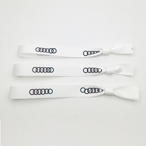 Low Price Custom Polyester Satin Wristband One-Time Use Event Bracelets for Festivals Promotional Fabric Wristband