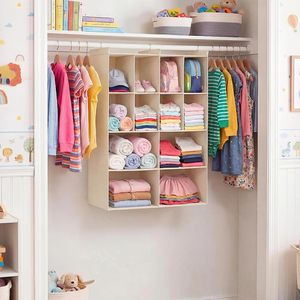 Organizador de armario colgante con 12 compartimentos de tela no tejida para ropa de dormitorio con 3 ganchos - Product Image 2