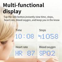 Nuevo Anillo Inteligente SR16 de Acero Inoxidable, Monitor de Actividad Física con Pantalla para Mostrar Número de Llamada Telefónica, Monitorización de Salud