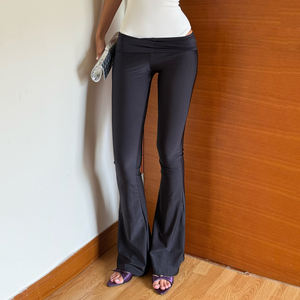 Women High Waist <b>Black</b> Flare Pants <b>Stretchy</b> Slim Fit Bell Bottom Yoga Casual Long <b>Trousers</b> - Product Image 5