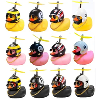 Ornement de vélo de voiture Petit canard jaune Airscrew Helmet Duck Ducky Bicycle Wind Motor Riding Cycling Ornament