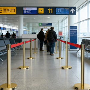 Wholesale Custom Logo <strong>Retractable</strong> Belt <strong>Barrier</strong> Security Stanchion Portable Queue <strong>Barrier</strong> for Airport &amp; Event Management - Product Image 3