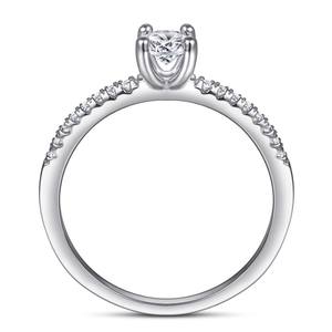 卸売5mm 0.5ctジルコニアプロミスリング925スターリングシルバー女性ウェディングリング女性のためのプロミスリング - Product Image 3