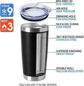 20 oz Tumblers Bulk Stainless Steel Tumbler with Lid Double Wall Vacuum Insulated <b>Coffee</b> Mug Powder Coated Cup - Product Image 4