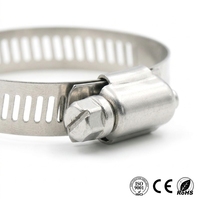 Abrazadera de manguera automotriz tipo americano de acero inoxidable completo 201, abrazadera de tubo ajustable con tornillo sin fin, sujeta tubos de alta resistencia para motor de coche