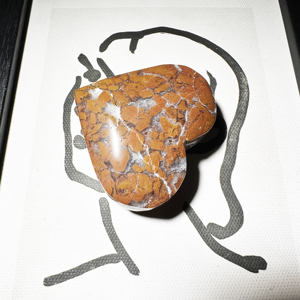 Colgante de Piedra Marrón en Forma de Corazón de 3-6 cm con Patrón Similar al de Mármol, Ágata - Product Image 2