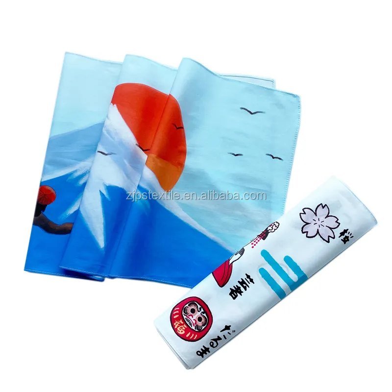 Toalla de mano de algodón orgánico 100% personalizada, toalla de tenugui japonesa con logotipo impreso personalizado, con diseño personalizado