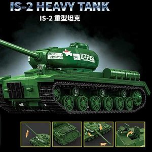 Modèle de char lourd 97006 à l'échelle 1:8, modèle en plastique, 40 pièces, ensemble de blocs de construction et de bricolage pour unisexe, char soviétique IS-2 - Product Image 2