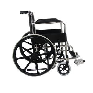 Silla de ruedas plegable manual de acero, económica, ligera, para el cuidado de la salud - Product Image 2