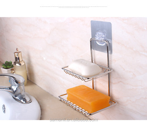 <span class=keywords><strong>Porte</strong></span>-<span class=keywords><strong>savon</strong></span> à Double couche en acier <span class=keywords><strong>inoxydable</strong></span>, mural et auto-adhésif, support de plat à <span class=keywords><strong>savon</strong></span> avec crochet pour la douche et la salle de bains - Product Image 4