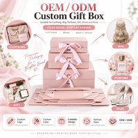 Boîte en Carton Rigide Rose de Luxe Pliante Personnalisée avec Fermeture Magnétique, Impression de LOGO et Ruban, Emballage Éco-Responsable
