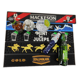 Custom Branded Silicone PVC Bar Mat Rubber Pub <b>Runner</b> Spill Pad Beer Rail Mat Drip Tray Non Slip Coaster Placemat Bartender Pad - Product Image 1