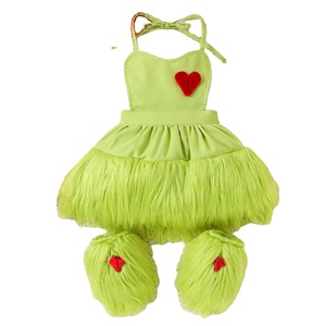 Conjuntos de <span class=keywords><strong>Ropa</strong></span> para Bebé Niña de <span class=keywords><strong>Halloween</strong></span> de 0 a 24 Meses, 2 Piezas, Vestido sin Mangas con Tirantes de Piel + Calentadores de Piernas, Disfraz de Monstruo Verde para Bebés - Product Image 1