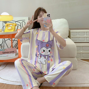 Sleepwear Sets 2025 <strong>Pyjamas</strong> Women's Summer Cartoon Two-Piece Short-Sleeved Pants Home Clothes Pajamas - Product Image 6