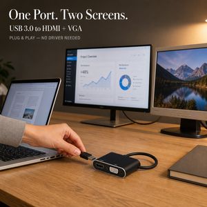 <span class=keywords><strong>Adaptateur</strong></span> <span class=keywords><strong>USB</strong></span> 3.0 vers HDMI et VGA, convertisseur <span class=keywords><strong>USB</strong></span> vers HDMI VGA, <span class=keywords><strong>adaptateur</strong></span> vidéo double moniteur pour ordinateur portable, PC, bureau, maison, travail - Product Image 6