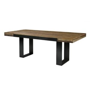 Mesa de hierro forjado de estilo Rural francés con BASE de madera y hierro, mesa de comedor para hogar y restaurante - Product Image 6