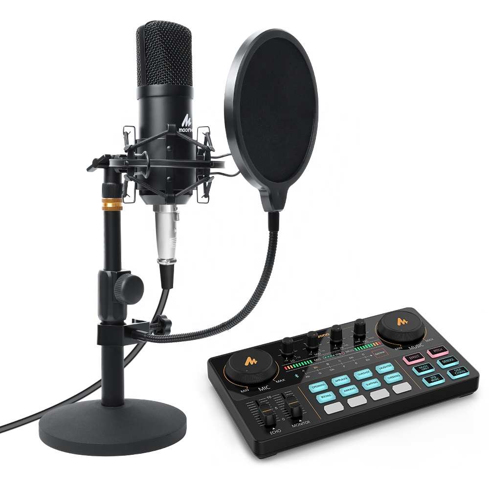 Interfaccia Audio Live MAONOCASTER con microfono da Studio 12 tipi di effetti sonori Mixer Audio digitale per Live