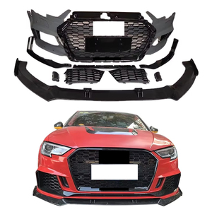 Nouveau Kit de carrosserie de voiture de mise à niveau pare-chocs avant avec calandre en nid d'abeille avec lèvre avant pour <span class=keywords><strong>Audi</strong></span> <span class=keywords><strong>A3</strong></span> S3 mise à niveau vers <span class=keywords><strong>RS3</strong></span> 2017 <span class=keywords><strong>2018</strong></span> 2019 - Product Image 1