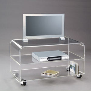 أكريليك مصنوع يدويًا على عجلات لغرفة الضيوف 48 "x 20" x 20 "x 20" حامل عرض كمبيوتر محمول أكريليك شفاف - Product Image 2