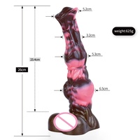 Dildo réaliste en silicone en forme de pénis de cheval avec testicules, Dildo fantaisie animal en silicone avec nœud, Grand et long jouet sexuel anal pour femmes, Produit érotique