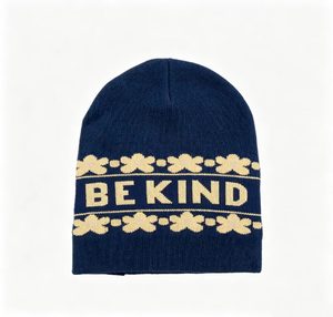 BE KIND Floral Knit Beanie Cozy Soft Embroidered Ski Hat Cute Flower Pattern Winter Beanie <b>Cap</b> for <b>Men</b> Women - Product Image 5