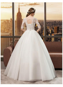 2025 Bride Master vestido de novia de lujo de manga larga con encaje Dream Plus Size cola larga con una hermosa decoración de lazo - Product Image 3