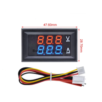 0.28 pouces LED DC DC 0V-100V 1A 10A 50A 100A affichage à double chiffre rouge et bleu compteur de courant et de tension numérique Module