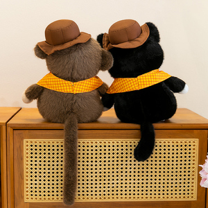 Juguete de Peluche de <span class=keywords><strong>Mono</strong></span> Vaquero del Oeste y Gato con Esmoquin, Juguete Creativo de Peluche para Decoración de Habitaciones, Regalo de Cumpleaños para Niños - Product Image 3