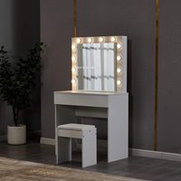 Europäischer Stil-Set Wandschrank Vintage Holzspiegel Led-Schreibtisch Stuhl gebrauchtes Vereinigtes Königreich Dreieck-Schminktisch Kosmetik-Schminktisch