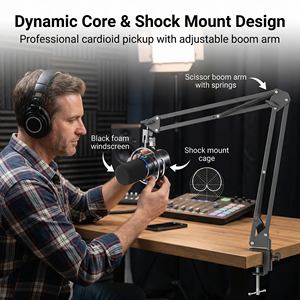 Micrófono de Condensador USB/TIPO-C, Micrófono para Computadora, Cableado, 3 Modos de Iluminación, Silenciador de un Toque, Control de Volumen con Reducción de Ruido - Product Image 6