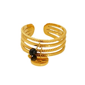ZOGXIN Gold Tone Multi Layer Cuff <b>Bracelet</b> With Natural Stone Charm <b>Adjustable</b> For Women Fashion Jewelry - Product Image 5