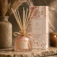 Diffuseur à roseaux de luxe OEM 100 ml, ensemble complet, huile parfumée liquide, diffusion longue durée, logo personnalisé, coffret cadeau pour la maison