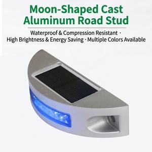 Borne lumineuse solaire LED demi-lune étanche, boîtier en aluminium moulé sous pression, éclairage actif, IP68, avertissement prismatique haute intensité - Product Image 1