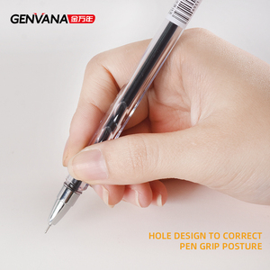 Stylos Gel Genvana en Gros : Design Gaufré, Prise Ergonomique, Pointe Aiguille Transparente 0.5 mm, Embout Capuchonné - Product Image 3