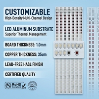 Circuit imprimé (PCB) en aluminium à LED multicanal haute densité personnalisable, 1,0 mm, 35 µm, sans plomb, HASL, pour éclairage, PCB OEM