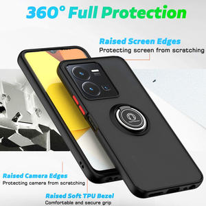 Béquille magnétique anti-chute épissage couleur étuis pour téléphone portable sensation de peau mat Tpu matériel couverture de téléphone pour Vivo 22 <span class=keywords><strong>Y35</strong></span> Y22S - Product Image 3