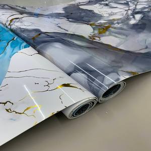 Modern geometrik desen PVC duvar kağıdı ruloları kendinden yapışkanlı su geçirmez mermer duvar Sticker mutfak banyo otel daire için - Product Image 2