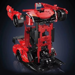 Mould <span class=keywords><strong>King</strong></span> 15057 <span class=keywords><strong>Voiture</strong></span> de course rouge 2-en-1 transformable en robot, modèle en briques, <span class=keywords><strong>jouet</strong></span> pour enfant, cadeau d'anniversaire pour enfants, 1365 pièces de blocs de construction - Product Image 2