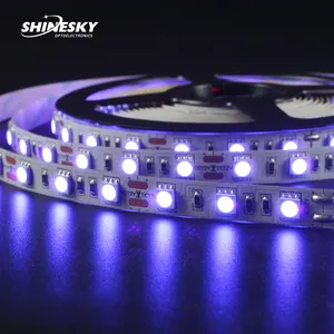 Tira de luz LED UV personalizada especial SMD5050 60leds 395nm-400nm 12V 24V IP20 cinta tira led UV