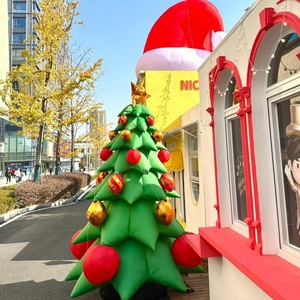 Mô hình ông già Noel bơm hơi phát sáng, cây thông Noel phát sáng, người tuyết leo tường, đạo cụ trang trí trưng bày trung tâm thương mại - Product Image 3