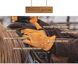 Gants en cuir de vachette de sécurité pour hommes, antidérapants, design durable pour la conduite, le cyclisme et les activités de plein air (personnalisables) - Product Image 6