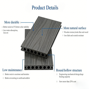 Suelo de WPC Impermeable con Textura de Madera 3D, Tarima de WPC para Exteriores, Estilo Europeo, Técnica de Cepillado, 23 mm de Grosor, para Sótanos y Almacenes - Product Image 3
