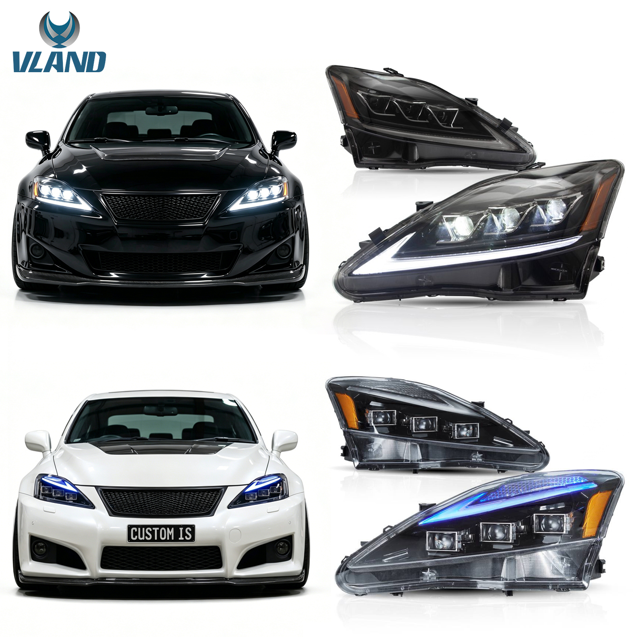 VLAND製三眼LEDヘッドライトLEXUS is用
