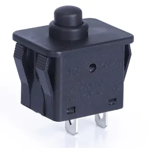 Alta recompra Tipo corto 250V Negro PA66 Botón pulsador de 2 pines Mini interruptor basculante cuadrado ON-OFF