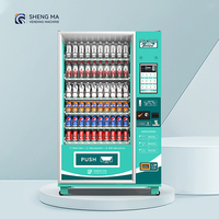 Máquina Expendedora Inteligente Combo para Micromercado de Refrescos, Cola y Bebidas Energéticas con Ahorro de Energía y Operada por Monedas en Venta