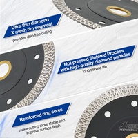 Disque de coupe diamanté Turbo X Mesh 4/4,5/5 pouces, à usage humide et sec, avec moyeu renforcé, lame de scie circulaire diamantée pour carrelage céramique, porcelaine et marbre